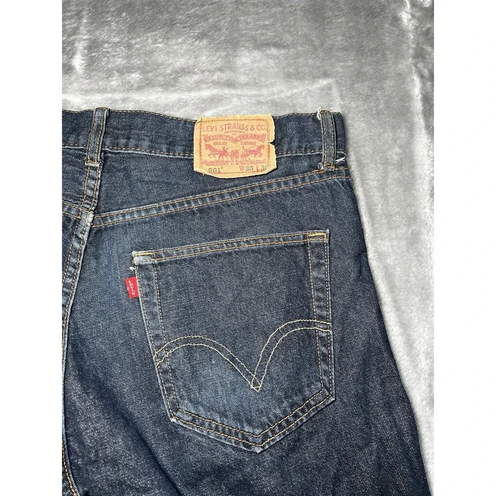 Levi's 501 Jeans Men Size 36x30 Dark Wash Button Fly Made In USA Vintage